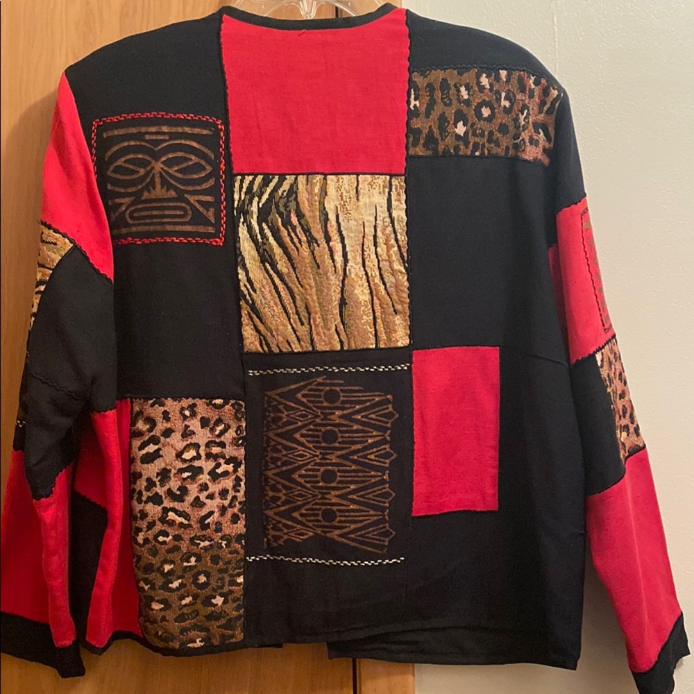 Allure Red And Black Patchwork Jacket - image 4